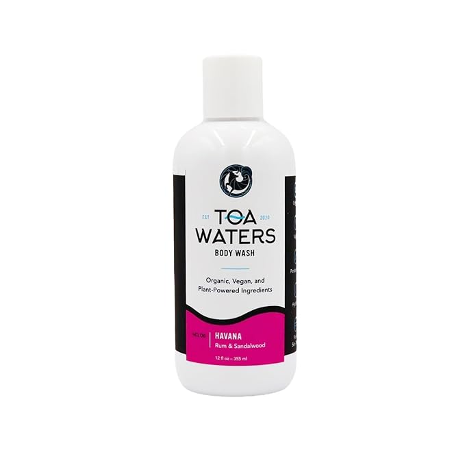 TOA Waters Havana Body Wash Rum &amp Sandalwood – Moisturizing Sulfate-Free Body Wash Vegan &amp Organic Ingredients Hydrating for All Skin Types