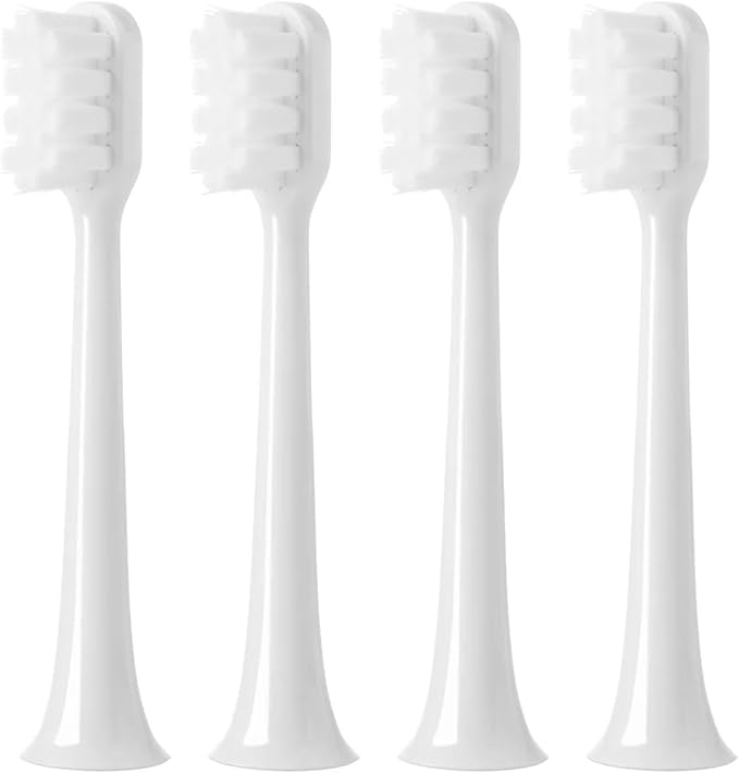 4/8Pcs Compatible for Xiaomi Electric Toothbrush HeadCompatible for Mijia Sonic T200/200C Replacement Brush Head MES606 Soft Bristle(White 4Pcs)