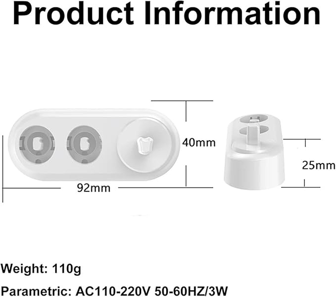 Electric Toothbrush Replacement Charger Base Inductive Charger Compatible for Oral B Toothbrush D12/D16/D100/P4000/P2000/PRO/IO3/IO5(USB 1)