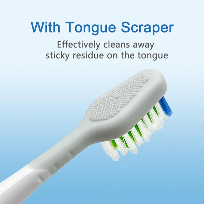 Replacement Toothbrush Heads with Tongue Scraper Compatible with Waterpik Complete Care 5.0 (WP-861 WP-871 WP-876 WP-881 WP-890) and Waterpik Complete Care 9.0 (CC-01CD012-1)White4 Count
