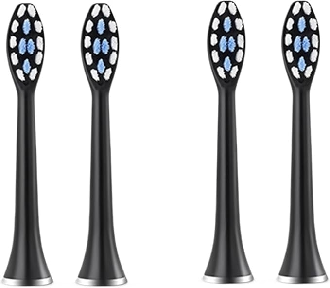 Compatible for SUBORT S7 Brush Heads Electric Toothbrush Replacement(4 Black Brush Head)