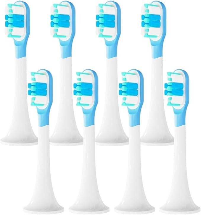 8/10PCS Replacement Toothbrush HeadsCompatible for Xiaomi T300 T500 Sonic Electric Teeth Brush Soft Teethbrush Nozzles(8 BJ Green)