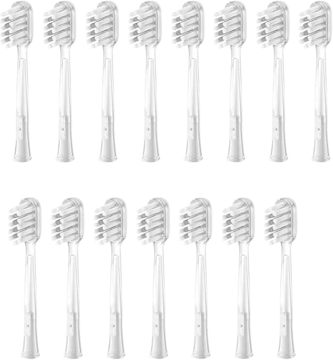 15pcs Brush Head Compatible for LaiFen LFTB01-P-A-S Sonic Electric Toothbrush(Transparent-Gray)