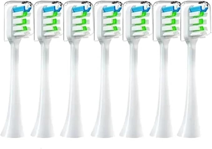Compatible ForXiaomi SOOCAS X3 X5 X3U X1 V1 V2 SOOCARE Head 7pcs Replacement Heads Brush Soft Sonic Toothbrush Vacuum Bristle(7pcs White)