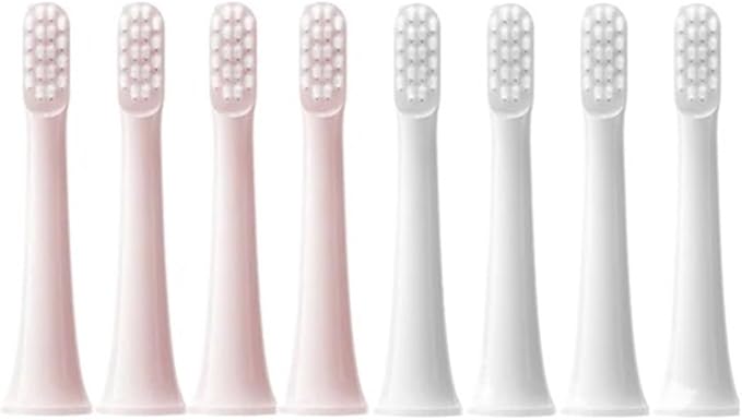 8PCS Replacement Brush Heads Compatible for XIAOMI MIJIA T100 Electric Toothbrush(4White 4Pink)