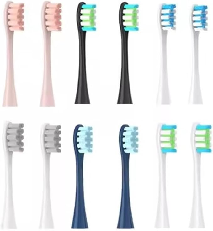Soft Vacuum Bristle Electric Toothbrush Heads Compatible with X Pro Z1 F1 One Air 2 SE - 8 Pack 12(6 Colors)