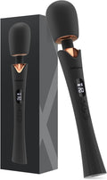 bed geek Cordless Wand Massager – Super Powerful Handheld Massage with 20 Speeds &amp 8 Patterns Soft Silicone Head Quiet Motor LED Display Body-Safe &amp Waterproof Black &amp Rose Gold