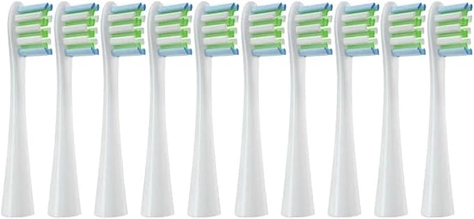 Replacement Brush Heads for Compatible ForOclean Flow/X/X PRO/F1/ One/Air 2 Sonic Electric Toothbrush Blue Green Soft Bristle Nozzles(10 White)
