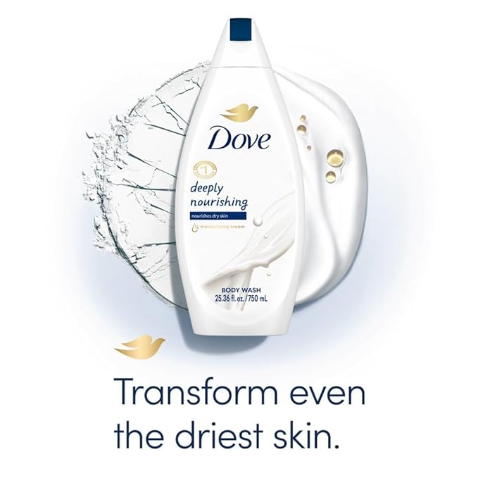 Dove Body Wash 2-Pack – Deeply Nourishing for Softer Smoother Skin 25.4 Oz Ea