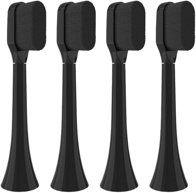 Toothbrush Brush Head Soft Bristle Compatible for Phil Soni HX3 HX6 HX9 Care(FLP-R1-BK4PCS)