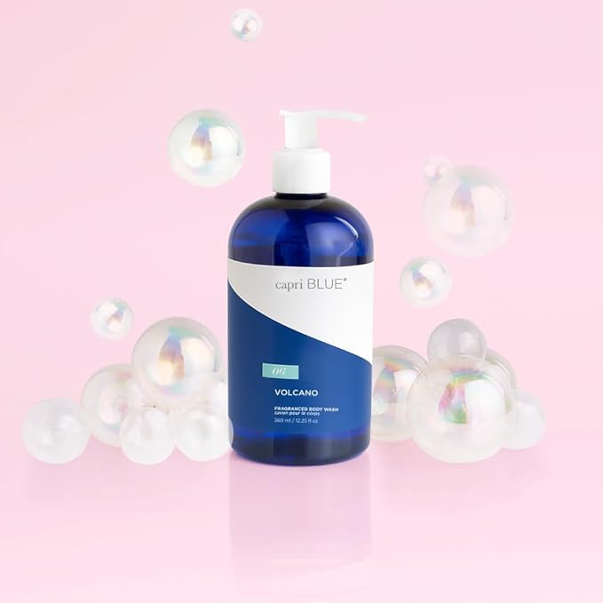 Capri Blue Body Wash - Citrus and Sugar Scented Liquid Moisturizing Body Wash - Luxury Moisturizing Liquid Soap for Shower - Sulfate Cruelty-Free Vegan (Volcano 12 oz)