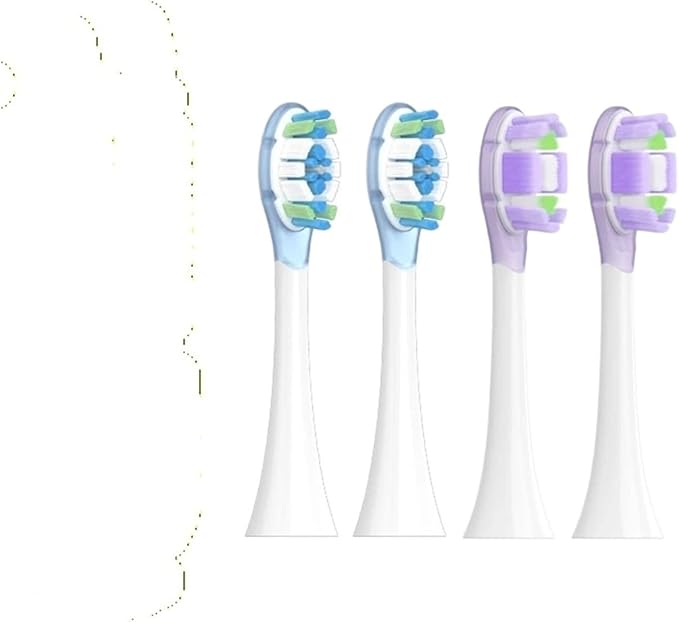 4/8PCS Replacement Brush Heads Compatible for MIJIA MES609/610 Pro Sonic Electric Toothbrush Sealed Package(4 pcs Purple)