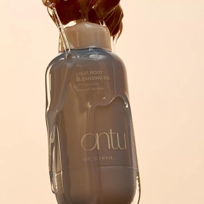 Ontu Oil-to-Milk Hydrating Body Wash – Cleansing Oil with Glycerin &amp Triple Oils Vanilla Musk 14 oz