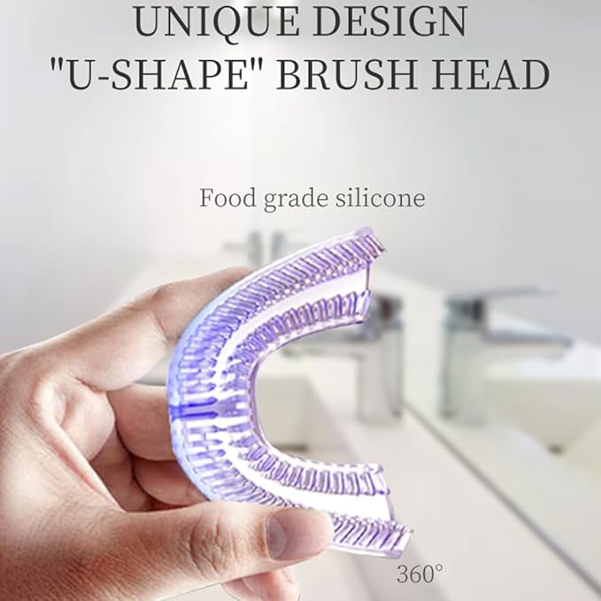 Aimery Automatic Toothbrush U Shaped Toothbrush for Adults 360° - Ultrasonic U-Electric Toothbrushes for Teeth Whitening - Wireless Charging &amp LED Light - Waterproof IPX7