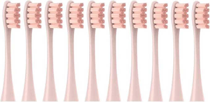 Replacement Brush Heads Compatible for Oclean Flow/X/X PRO/F1/ One/Air 2 Sonic Electric Toothbrush Blue Green Soft Bristle Nozzles(10 Pink)