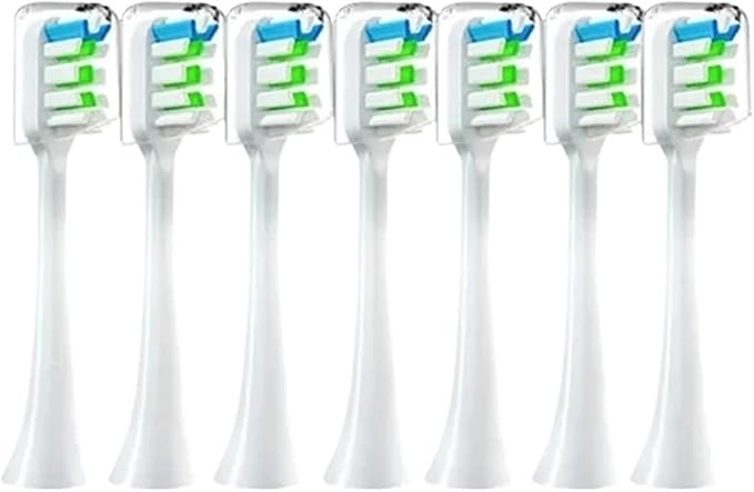 Sonic Electric Toothbrush Heads Compatible for X3 X5 X3U X1 V1 V2 Replacement Nozzles with Anti-dust Cap(7pcs White)
