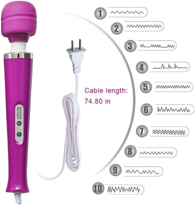 Power Massager Handheld Tool Electric Foot Neck Back Hand Leg Arm Muscle Aches for Women Men Massagers Therapy Pain Relief Deep Tissue Toy Massage (Purple Big and Pink Small)