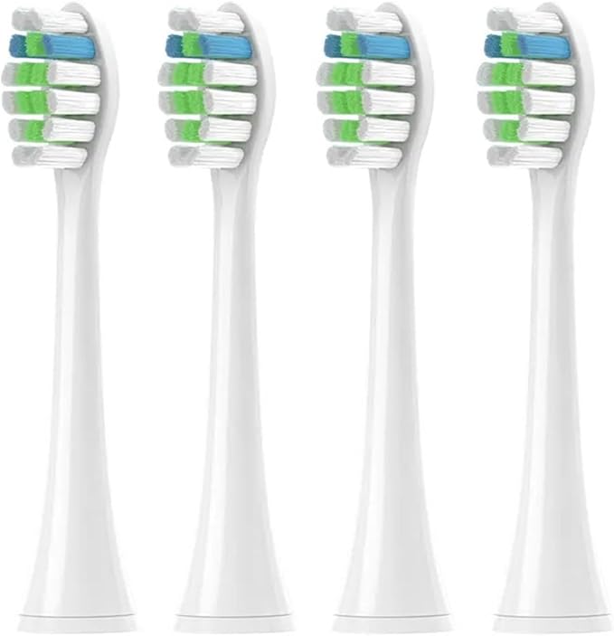 SuitableCompatible for Evowera Electric Toothbrush Planck O2 Replacement Heads Medium Hardness Vacuum(4PCS Black)