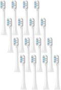 4/8/12/16PCS Compatible for XIAOMI MIJIA T302 Replacement Toothbrush Heads Electric Vacuum Soft Bristle Brush(T302White Blue-16pcs)