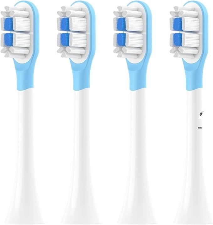 Replacement Toothbrush HeadsCompatible for Mijia T301/T302/T501C Electric(4 pcs BJ White)