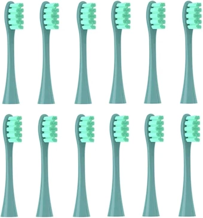 Replacement Brush Heads Compatible for Oclean X/X PRO/ Z1/ F1/ One/Air 2 /SE Sonic Electric Toothbrush Head Soft Bristle Nozzles(12 Green)