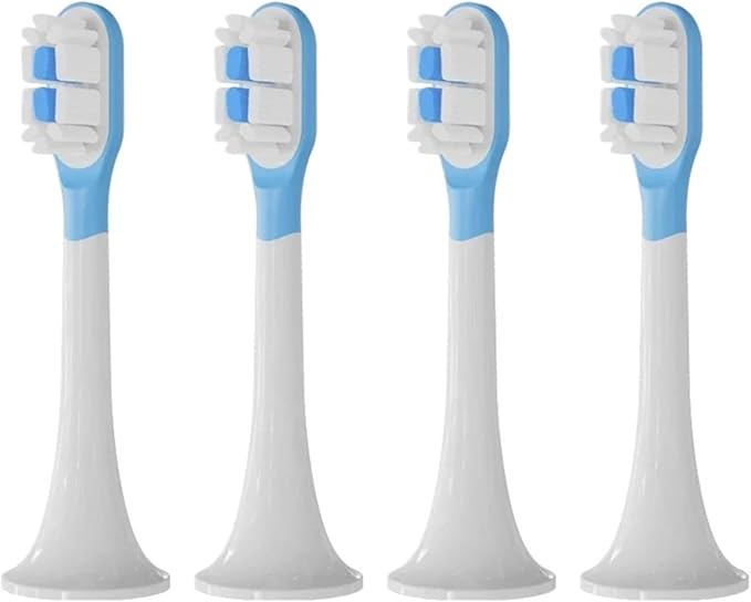 Compatible for XIAOMI MIJIA Replacement Brush Heads - T300/T500 Sonic Toothbrush Dupont Soft Bristle Silicone Nozzles(4 bj White)