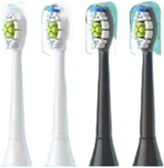 Replacement Toothbrush Heads Compatible with Philips Electric for EasyClean HealthyWhite and Other Snap-On Handles(2White 2Black)