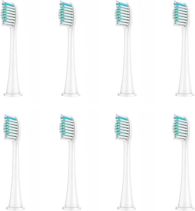 Replacement Brush Heads Compatible for HX3/HX6/HX9 Series Electric Toothbrush HX6064(8Pcs White)