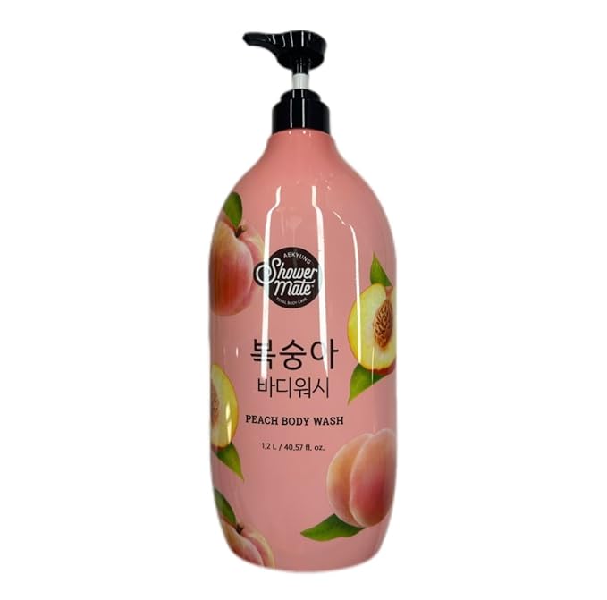Shower Mate Peach Body Wash Pink 40.57 fl oz Fruit-Scented Bath and Shower Gel 1.2L
