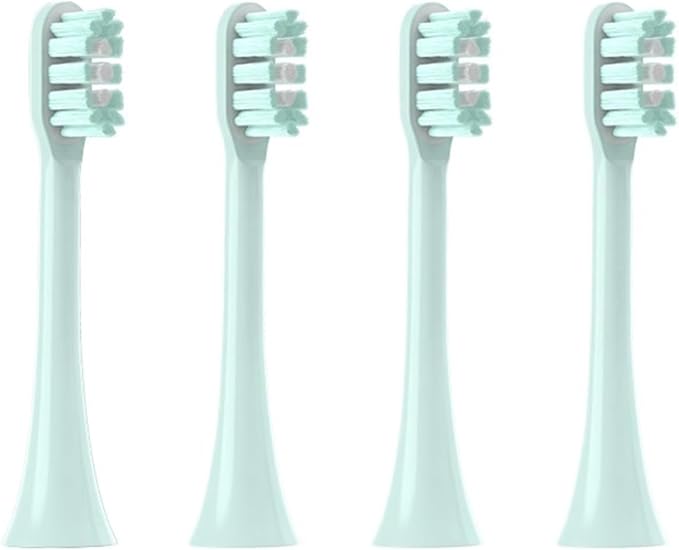4/6PC Electric Toothbrush HeadsCompatible for SOOCAS Soft Bristle Brush Vacuum Sealed Packed(4MintGreen)