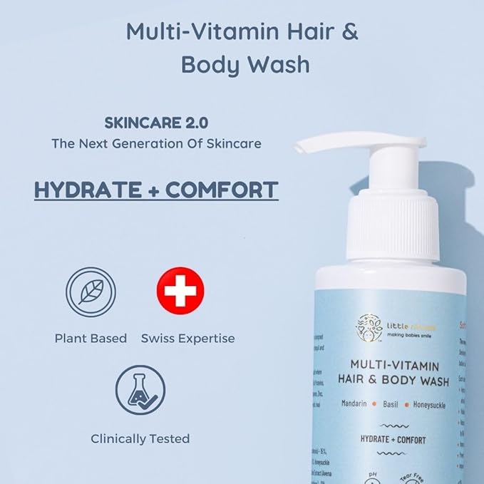 Lill Hair &amp Body Wash Natural Formula with Honeysuckle Basil Mandarin pH Balanced Tear-Free