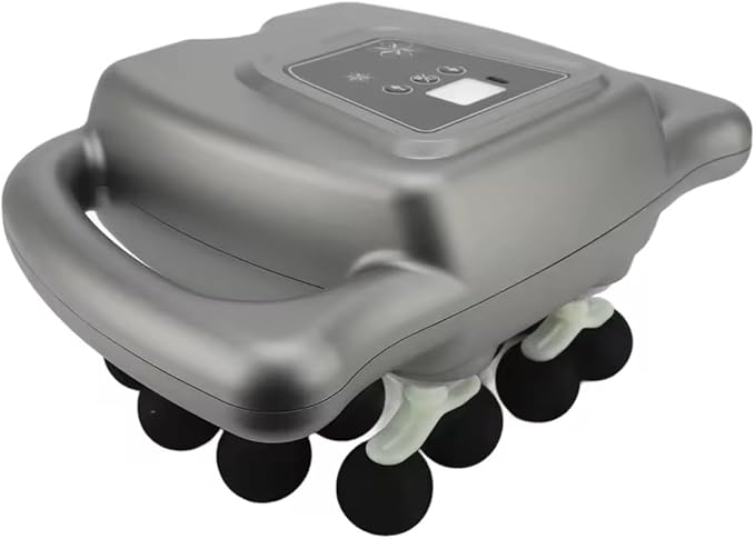 16-Head Electric Massager Rechargeable Deep Tissue Massage Device with 99 Gears Adjustment for Back Shoulder Neck Gray