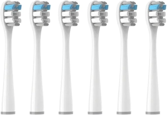Toothbrushes Head SuitableCompatible for All Models of Usmile Brand Electric Independent Vacuum Packaging(6pcs GrayBlue)