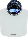 EILISON Highly Advance 2-in-1 Digital &amp Analog Weighing Scale for Body Weight-400lbs 4 High Precison GX Sensor Accurate Thick Tempered Glass Extra Large Display (White)