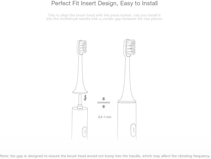 Compatible for Xiaomi Mijia 3/6PCS Replacement Toothbrush Heads - T300/T500 Sonic Toothbrush Oral Hygiene Clean(3PCS Universal Heads)
