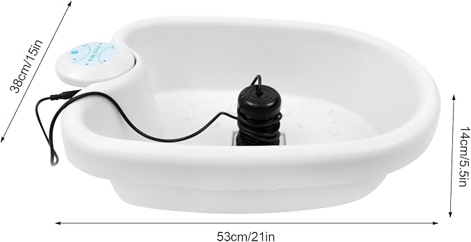 YIYIBYUS Ionic Foot Bath Spa Machine with Timer Portable Detox System for Home Use - Relieves Fatigue Improves Circulation Large Basin Easy Setup &amp Cleaning (White)