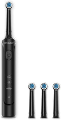 Compatible for Dr.Yadent Rotating Toothbrush - IPX7 Waterproof 3 Modes 4 Heads Rechargeable Battery for Adult Deep Cleaning