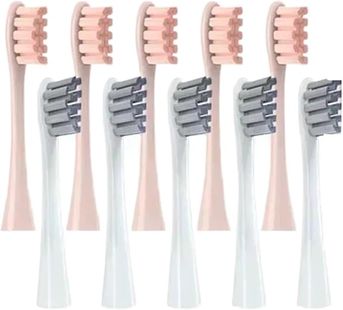 Compatible for Oclean One/ Air2 /SE/X/X PRO/ Z1/ F1 Sonic Electric Toothbrush Head 10 Pcs Replaceable Brush with Independent Package(5Pink5Gray)