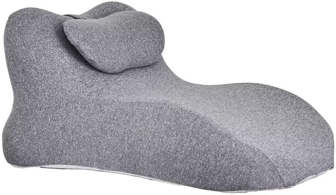Moodie Memory Foam Wedge Pillow 27° Ergonomic Support for Sleep Reading Back Pain (60 * 40 * 30cmLight Gray)