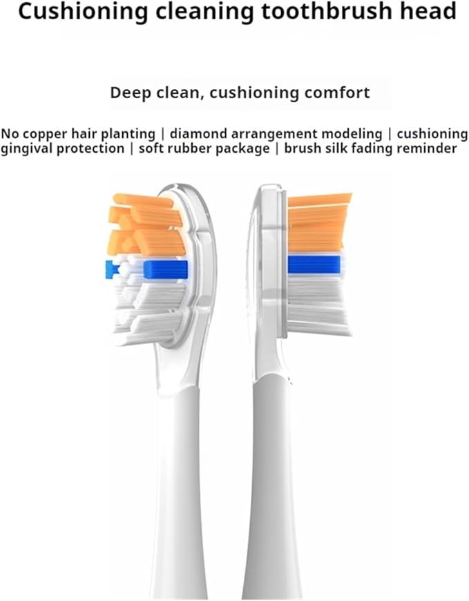 8 Pcs Replacement Brush Heads Compatibility for Diamond Series HX6064 HX6930 HX6730 Sonic Electric Toothbrush(8 Orange A3)