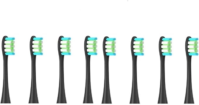 Compatible for Oclean X/X PRO/ Z1/ F1/ One/Air 2 /SE Sonic Electric Toothbrush Replacement Brush Heads Soft Bristle Nozzles Head(8 Black)