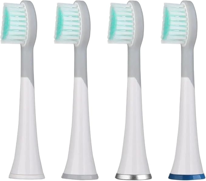 D901/D902 Replacement Toothbrush Heads with CapsCompatible for D01/D02 Electric(White)