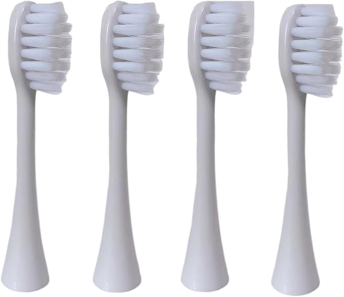 4pc Replacement Brush HeadsCompatible for Children's Electric Toothbrush Sonic Cartoon Pattern for Kids Smart Tooth Waterproof(White Brush Heads)