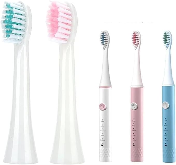 16pcs Replacement Toothbrush Heads Compatible for Jianpai 011 Soft Bristles Nozzles(16PCS Pink)