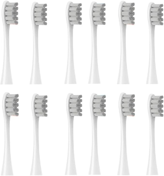 12PCS Replacement Tooth Brush HeadsCompatible for X PRO/ Z1/ F1/ One/Air 2 /SE Sonic Soft Electric(12pcs Grey)