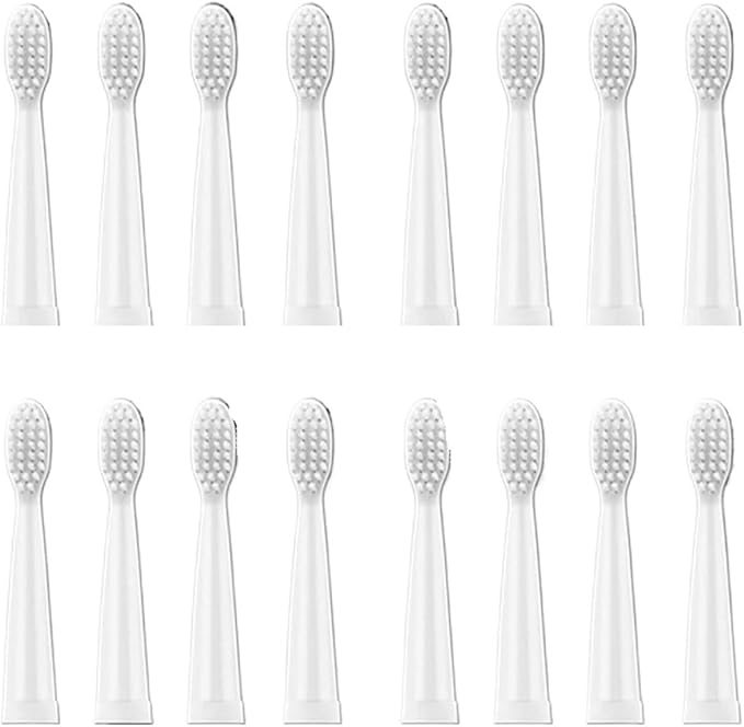 16pcs Replacement Brush HeadsCompatible for J110 / J209Toothbrush Soft Head Deep Clean(16pcs White Head)