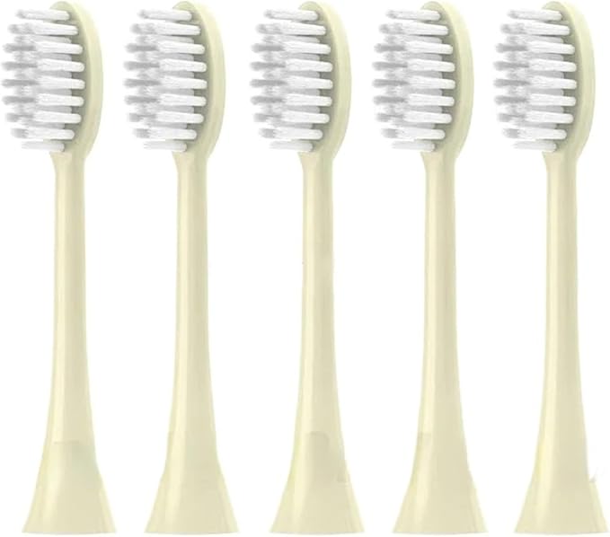 5 Pieces Toothbrush Heads Suitable Compatible for Ulike UB601/UB602/UB603/SN903/Careup CB02 CR01 CS01 CS02 Electric Head(5 PCS Soft Yellow)