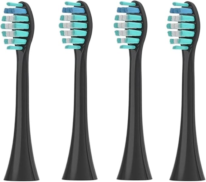 Compatible with FELFRI FTB-002 Electric Toothbrush Head Vacuum Brush with Dust Cover Bristles and Replaceable Nozzle(4PCS Black)