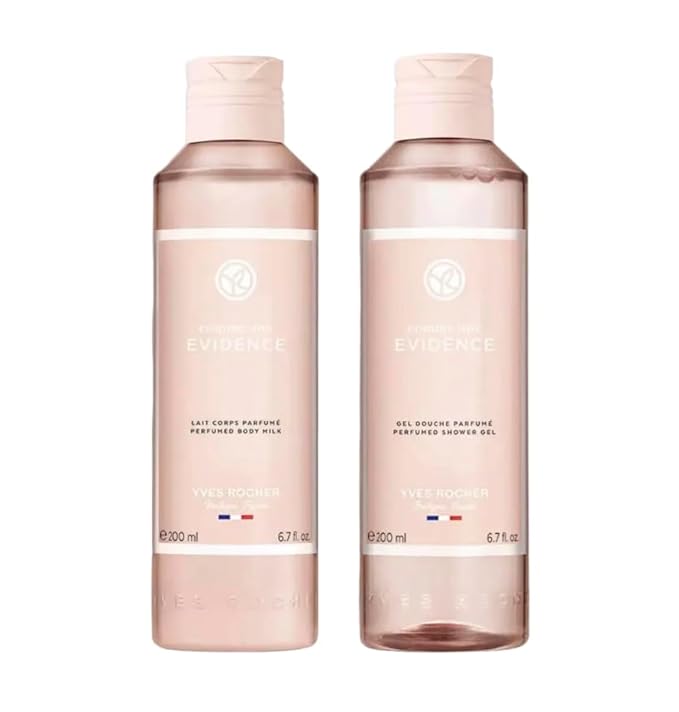 Yves Rocher Perfumed Nourishing Gel and Lotion Set of 2 for Body and Hair Comme Une Evidence Fragrance Skin Care 200 ml./ 6.7 fl.oz.