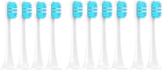 Replacement Brush HeadsCompatible for Xiaomi Mijia T300/T500/T700 Toothbrush Soft Bristle Nozzles(10Blue)